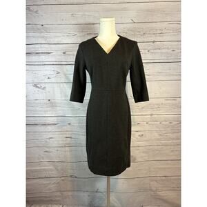 M.M. LaFleur Mona Dress Size 6 Dark Gray Elegant Career Sheath Minimal Wear